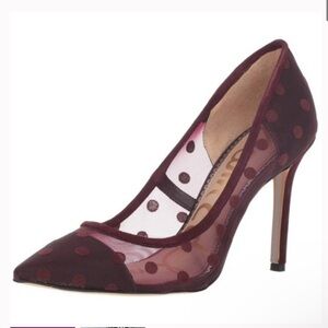 SAM EDELMAN Mesh Burgundy Hazel Pumps